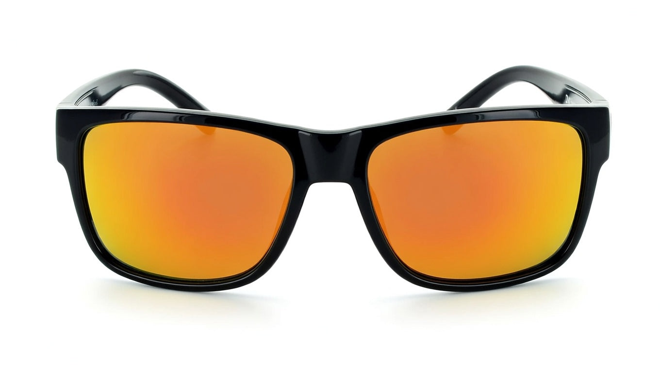 Optic Nerve Kingfish Polarized Sport Sunglasses – Shiny Black Frame with Smoke/Red Lens