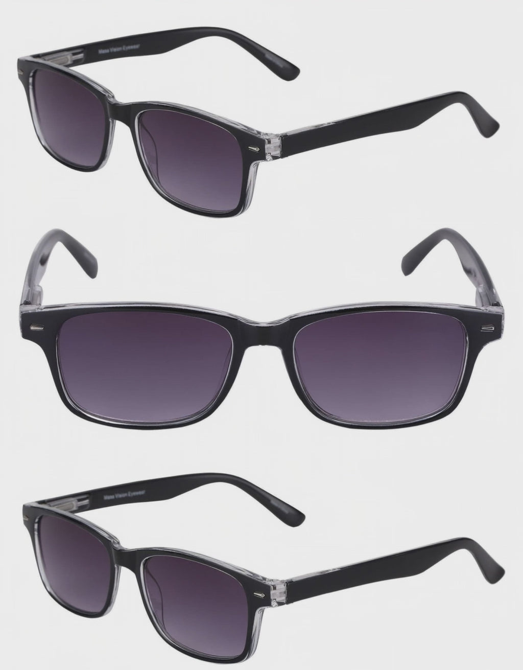 Mass Vision Summerville Full Reading Sunglasses – Outdoor Reader Sunglasses (3-Pack)