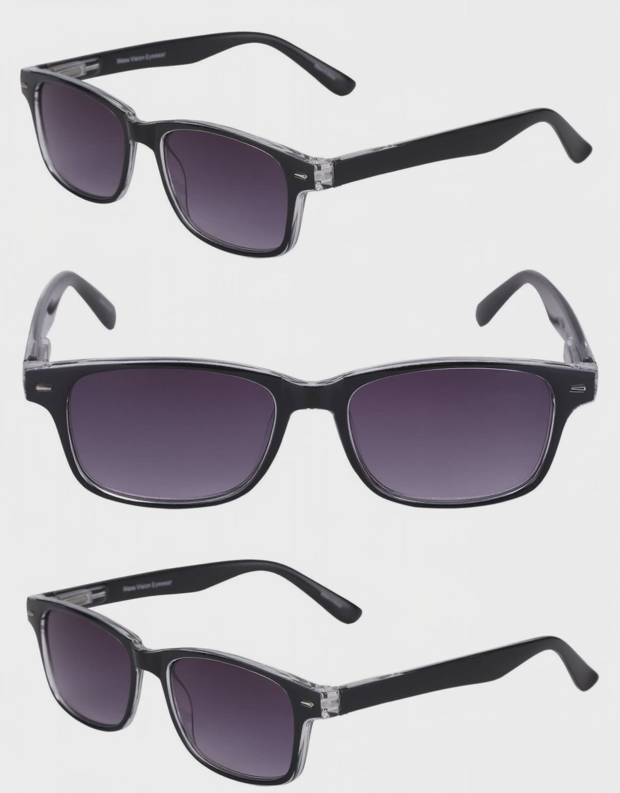 Mass Vision Summerville Full Reading Sunglasses – Outdoor Reader Sunglasses (3-Pack)